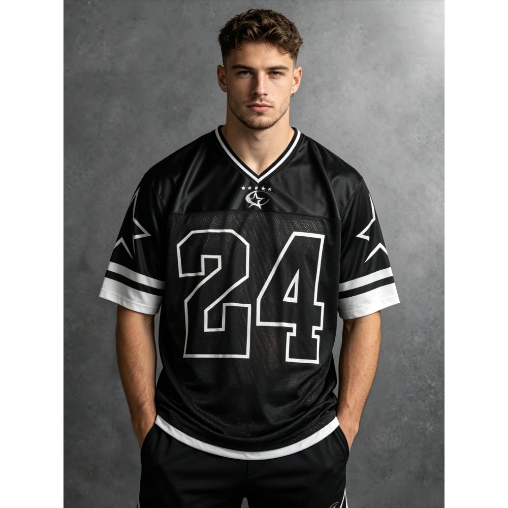 3D Printing Jersey - 2026 Summer New Men's V-Neck T-Shirt