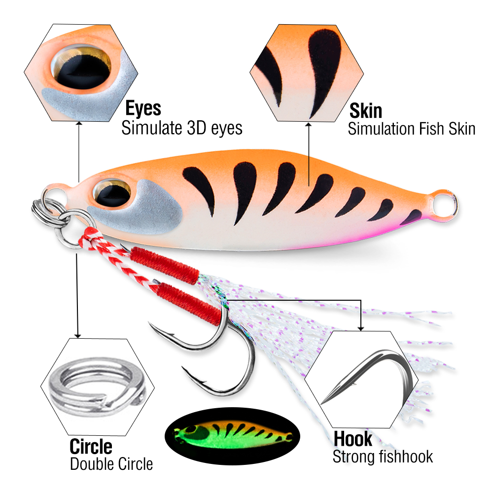 5Pcs Jig Bait 7G/10G/15G/20G S - 3D Printing Lure 리뷰 및 가격