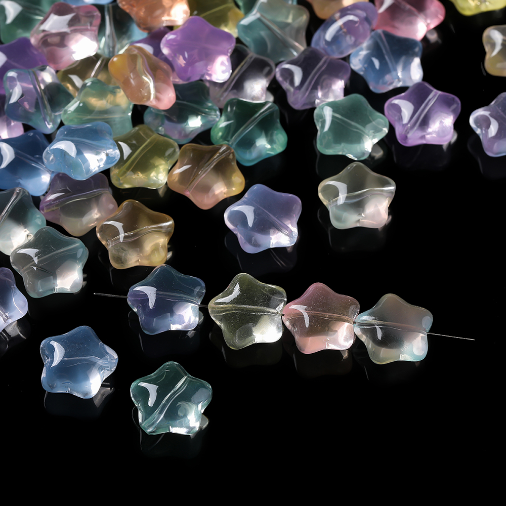 10Pcs/lot Glass Star Beads 3D  - 3D Printing Earrings 리뷰 및 가격