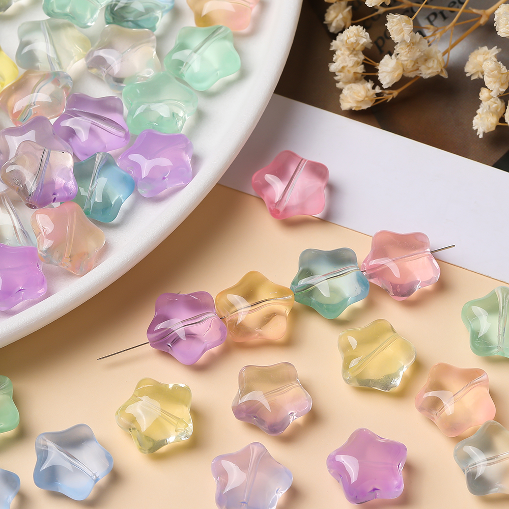 10Pcs/lot Glass Star Beads 3D  - 3D Printing Earrings 리뷰 및 가격