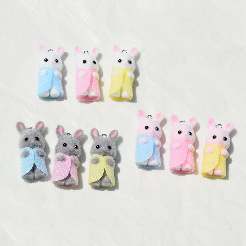 3Pcs 3D Flocking Resin Rabbit  - 3D Printing Earrings 리뷰 및 가격