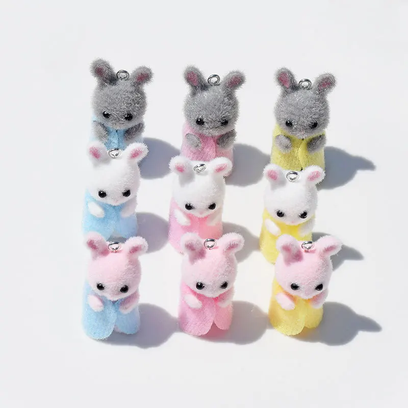 3Pcs 3D Flocking Resin Rabbit  - 3D Printing Earrings 리뷰 및 가격