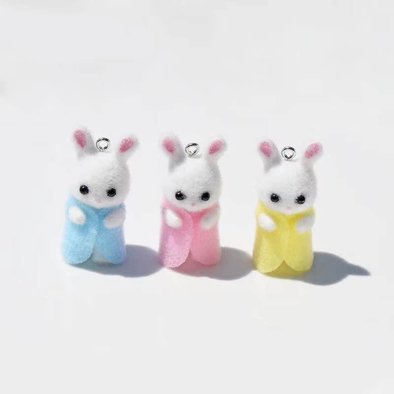 3Pcs 3D Flocking Resin Rabbit  - 3D Printing Earrings 리뷰 및 가격