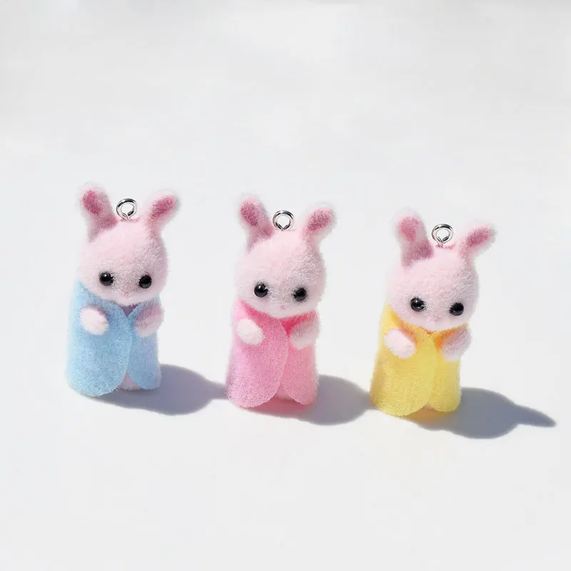 3Pcs 3D Flocking Resin Rabbit  - 3D Printing Earrings 리뷰 및 가격