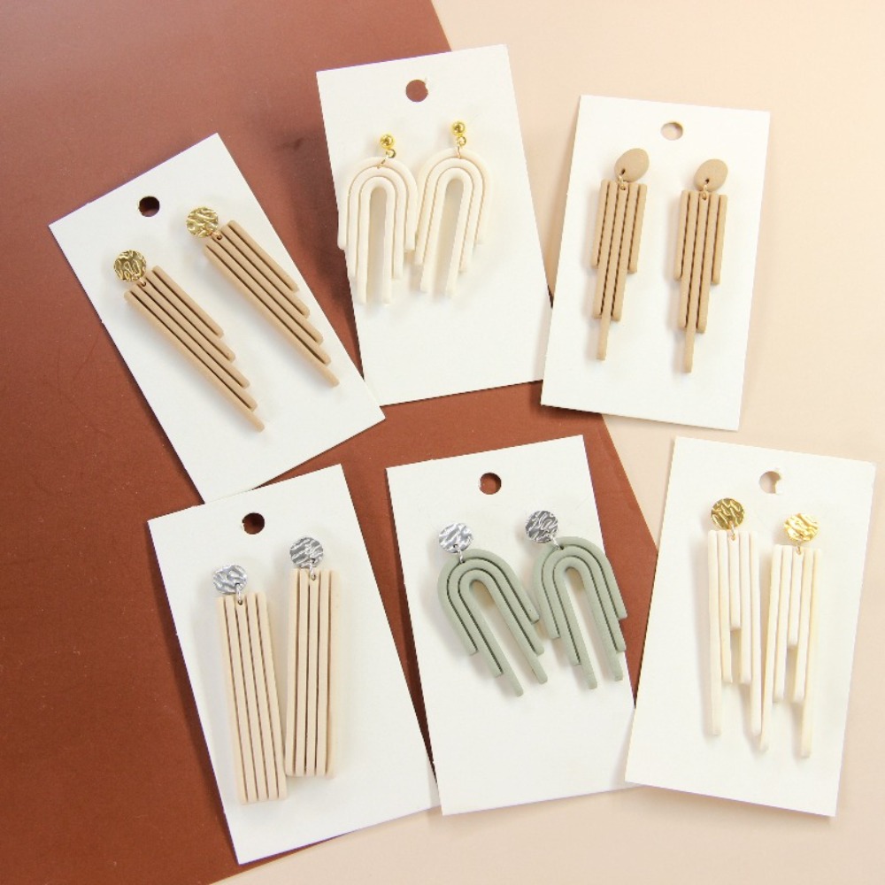 4Pcs Geometric Tassel Polymer  - 3D Printing Earrings 리뷰 및 가격