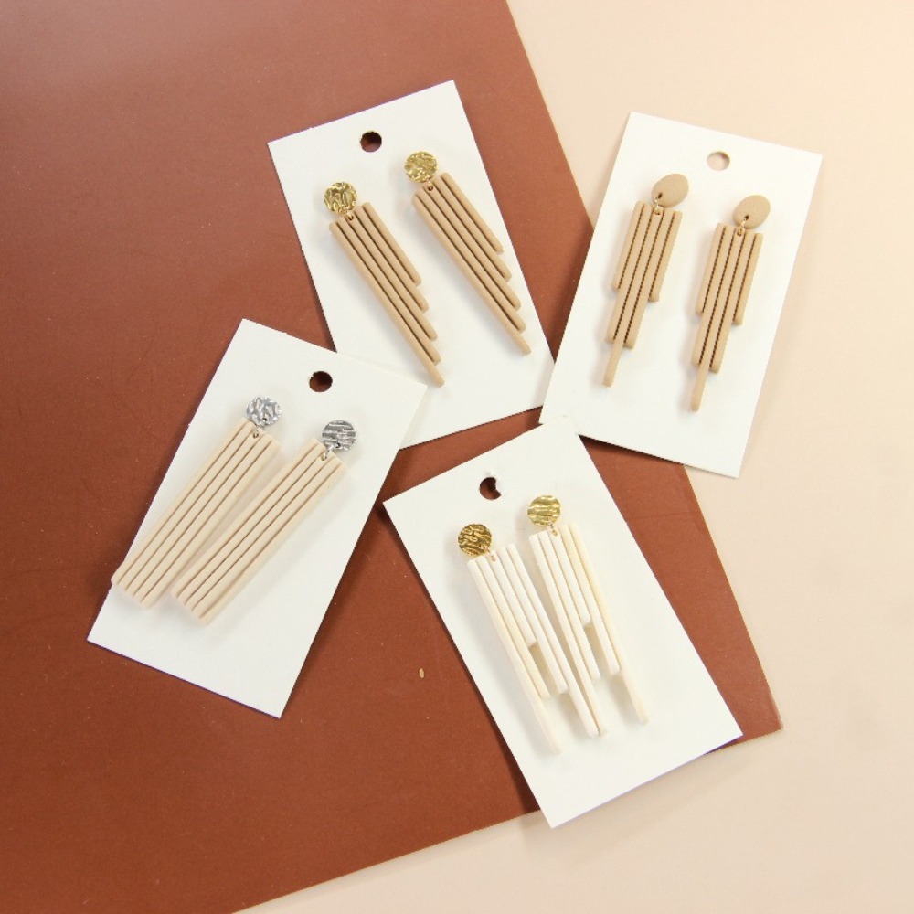 4Pcs Geometric Tassel Polymer  - 3D Printing Earrings 리뷰 및 가격